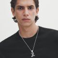 wholesale 925 Sterling Silver Letter C Initial Pendant Necklace Platinum Plated Beaded Box Chain-0-2