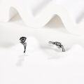 wholesale 925 Sterling Silver Rose Gun Stud Earrings Punk Style for Women-0-2