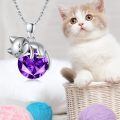 wholesale 925 Sterling Silver Cat Mom Baby Sleeping With Yellow Crystal Pendant Necklace-0-33