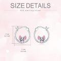 wholesale 925 Sterling Silver Koala Pink Heart Hoop Earrings for Women - Animal Lover Gifts-0-2