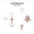 wholesale 925 Sterling Silver Rose Cross Earrings With Moonstone-0-2