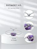 wholesale 925 Sterling Silver Purple Quartz Daisy Charm Bracelet Adjustable Chain-0-2