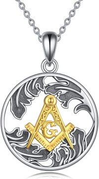 wholesale 925 Sterling Silver Masonic Symbol Pendant Necklace for Men/Women Gifts-Masonic