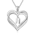 TOUPOP Sterling Silver Heart Initial A-Z Letter Pendant Necklace-0-0