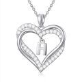 TOUPOP Sterling Silver Heart Initial A-Z Letter Pendant Necklace-0-0
