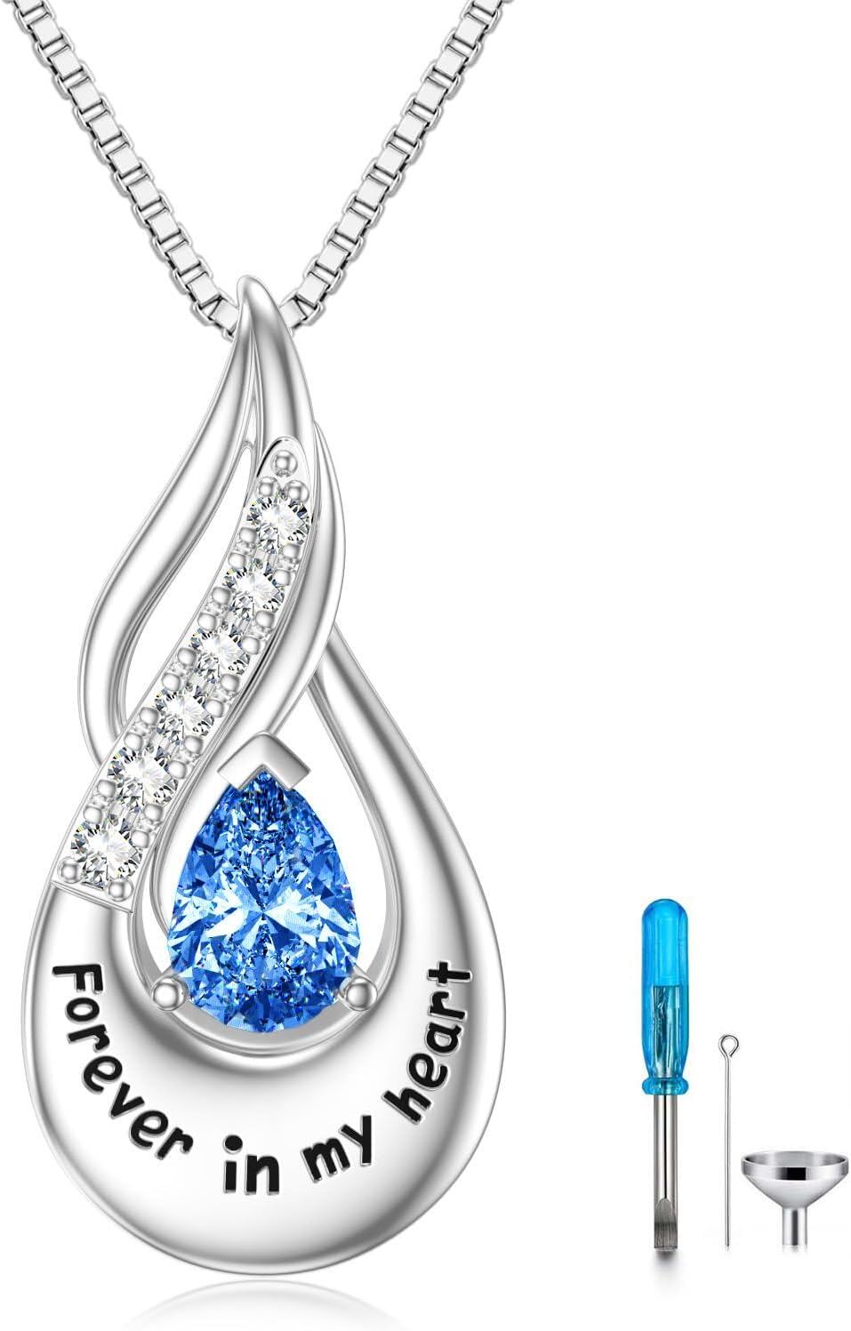 Sterling Silver Moonstone Opal Turquoise Larimar Black Onyx Cremation Jewelry for Ashes-Custom-Non-custom-A 09-Sept-Sapphire Non-custom-A 09-Sept-Sapphire Custom-A 09-Sept-Sapphire-A 09-Sept-Sapphire