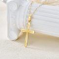 wholesale 14K Gold Religious Cross Pearl Beaded Chain Pendant Necklace for Women - 18 Inches-0-9