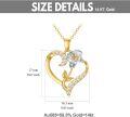 wholesale 14K Gold Heart-Shaped Calla Lily Pendant with White Stones and Accents - 16 Chain (Length Options)-0-5