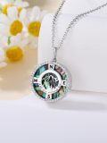 wholesale 925 Sterling Silver Compass with Abalone Shell and Mountain Pendant Necklace - Always in My Heart Keepsake Jewelry-0-1