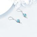 wholesale 925 Sterling Silver Turquoise Snake Hook Dangle Earrings for Women-0-4