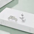 wholesale 925 Sterling Silver Daisy Flower Yellow Zircon Climber Stud Earrings White Gold Plated-0-3