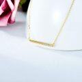 wholesale 14K Yellow Gold Cubic Zirconia Bar Pendant Necklace for Women-0-8