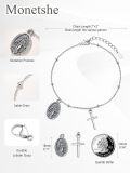 wholesale 925 Sterling Silver Virgin Mary Medal & Cross Charm Bracelet for Women Girls Catholic Religious -0-1