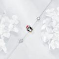 wholesale 925 Sterling Silver Cute Penguin With Santa Hat And Snowflake Charm Bracelet-0-2