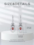 wholesale 925 Sterling Silver Red Crystal Teardrop Cat Face Pendant Leverback Earrings-0-1