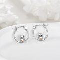 wholesale 925 Sterling Silver Dog Heart Charm Hoop Earrings - Adorable Gifts for Women & Girls-0-2
