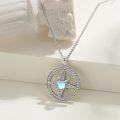wholesale 925 Sterling Silver Moonstone Compass Pendant Necklace for Women Girls  45cm Chain Length-0-1