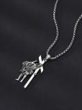 wholesale 925 Sterling Silver &  Jesus Carrying the Cross Pendant Necklaces for Men/Women-0-3