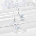 wholesale 925 Sterling Silver Hypoallergenic Blue Crystal Dragonfly Drop Earrings-0-2