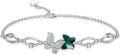 wholesale  Sterling Silver Crystal Butterfly Bracelet for Women Teens -0-21