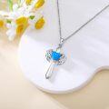 wholesale 925 Sterling Silver & Opal Angel Wing Heart Pendant Necklace, 18+2 Chain-0-4
