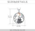wholesale 925 Sterling Silver Moon Howling Wolf Pendant Necklace for Women-0-3