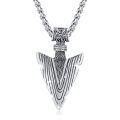 wholesale 925 Sterling Silver Turquoise Inlay Triangle Norse Symbol Mens Pendant Necklace-0-0