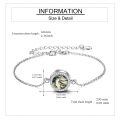 wholesale 925 Sterling Silver Opal Circle Chain Link Bracelet-0-9