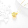 wholesale 14K Gold Round Swirls Pendant Necklace with Chain - Elegant Fashion s for Women-0-2