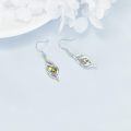 TOUPOP Sterling Silver Peridot Infinity Dangle Drop Earrings For Women-0-1