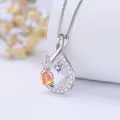 TOUPOP Sterling Silver Floral Pendant Necklace, February Birth Flower Jewelry Gift-0-2