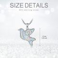 wholesale 925 Sterling Silver White Fire Opal Heart Dove Pendant Necklace for Women Girls Gift-0-5