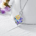 wholesale TOUPOP Sunflower Urn Necklace For Ashes With Heart Crystal S925 Sterling Silver Dainty Sunflower Pendant Cremation Jewelry Ashes Keepsake W/funnel Filler Memorial Gifts For For Women Mom Grandma -0-2