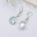 wholesale 925 Sterling Silver 925 Star & Crescent Moon Drop Earrings w/Opalite Stones & CZ Accents-0-4