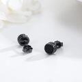 wholesale 925 Sterling Silver Round Black Onyx Stud Earrings - Mens & Womens Fashion s-0-5