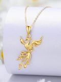 TOUPOP 14K Gold Phoenix Bird Necklace, 16+2 Inch, Gift for Women-0-5