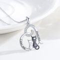 wholesale 925 Sterling Silver Heart Love Cats Forever Pendant Necklace for Women-0-4