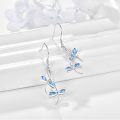 wholesale 925 Sterling Silver Blue Crystal Dragonfly Drop Earrings for Women-0-2