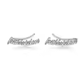 TOUPOP Sterling Silver Stone Ear Climbers Faith Hope Love Cuff Stud Earrings-0-0
