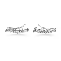 TOUPOP Sterling Silver Stone Ear Climbers Faith Hope Love Cuff Stud Earrings-undefined