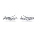 TOUPOP Sterling Silver Stone Ear Climbers Faith Hope Love Cuff Stud Earrings-0-0