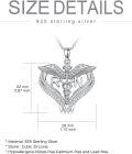 wholesale 925 Sterling Silver Caduceus Angel Wings RN Pendant Necklace-0-3