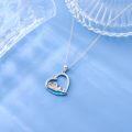 wholesale 925 Sterling Silver Seal Mother & Baby Heart Pendant Necklaces for Women Girls -0-3