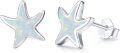 wholesale 925 Sterling Silver Opal Starfish Stud Earrings Ocean Beach Hypoallergenic Tiny Small Gifts for Women Girls-0-0