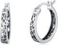 wholesale 925 Sterling Silver Hypoallergenic Small Hoop Geometric Patterned Earrings for Women-0-0