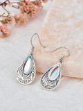 wholesale 925 Sterling Silver Teardrop Blue Moonstone Filigree Leverback Dangle Earrings for Women-0-4