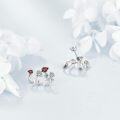 wholesale 925 Sterling Silver Red Rose Cross Stud Claw Earrings Gothic Cuff Jewelry for Women Gifts-0-2