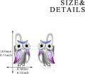 wholesale Sterling Silver Stone Owl Earrings for Women Cat Lovers Gift Drop Leverback-0-14