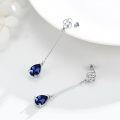 wholesale 925 Sterling Silver Blue Sapphire Celtic Knot Drop Earrings for Women-0-1