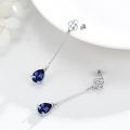 wholesale 925 Sterling Silver Blue Sapphire Celtic Knot Drop Earrings for Women-0-1